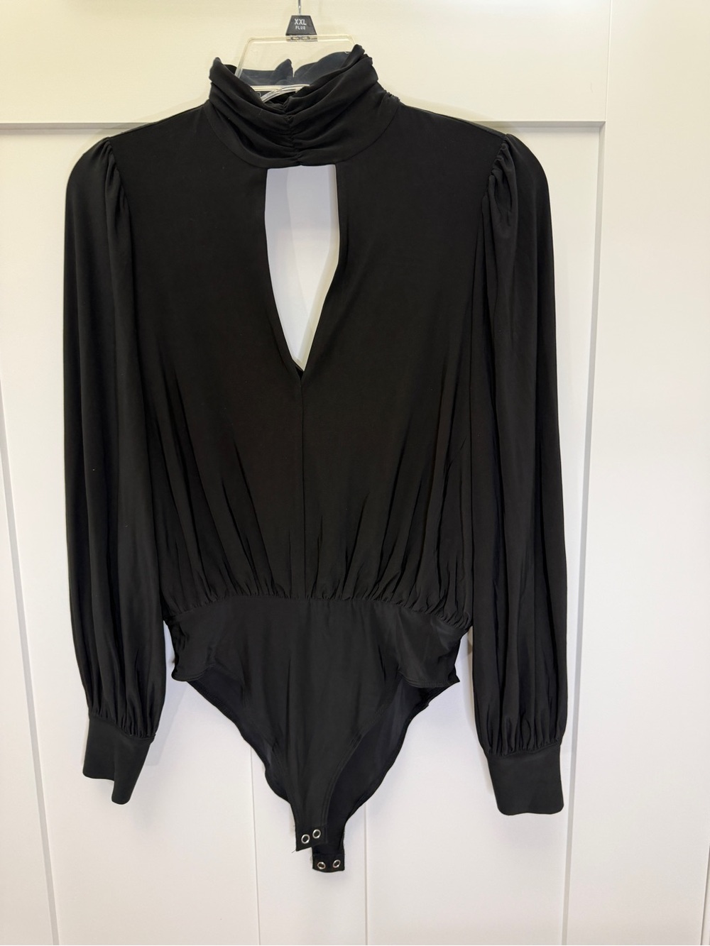 Forever 21 Contemporary Black Long Sleeve Turtleneck Keyhole Bodysuit